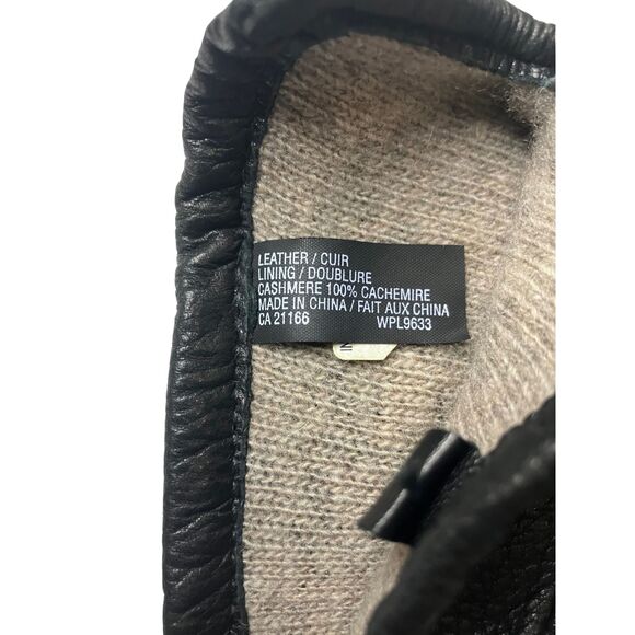 Genuine Leather Gloves 100% Cashmere Lined Black Winter Luxury Size M - Picture 4 of 6